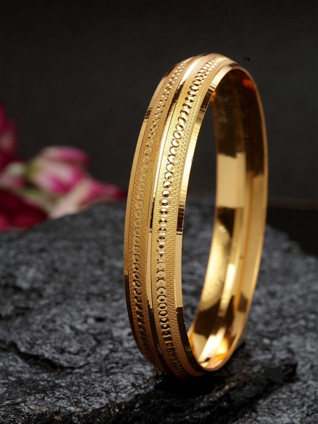 

DUGRISTYLE Men Gold-Toned Alloy Gold-Plated Kada Bracelet