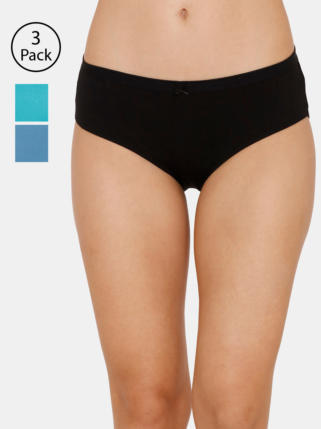 

Zivame Women Pack of 3 Assorted Hipster Briefs ZI2452FASHEBLAK