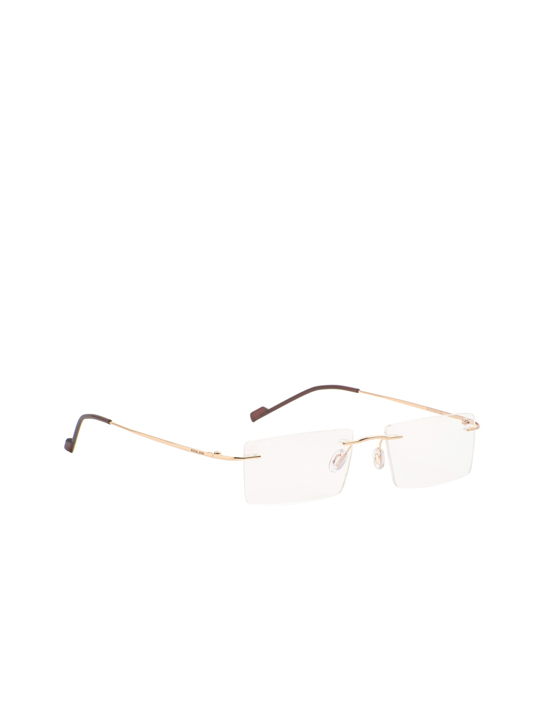 

ROYAL SON Unisex Gold-Toned Solid Rimless Rectangle Frames WHAT0815