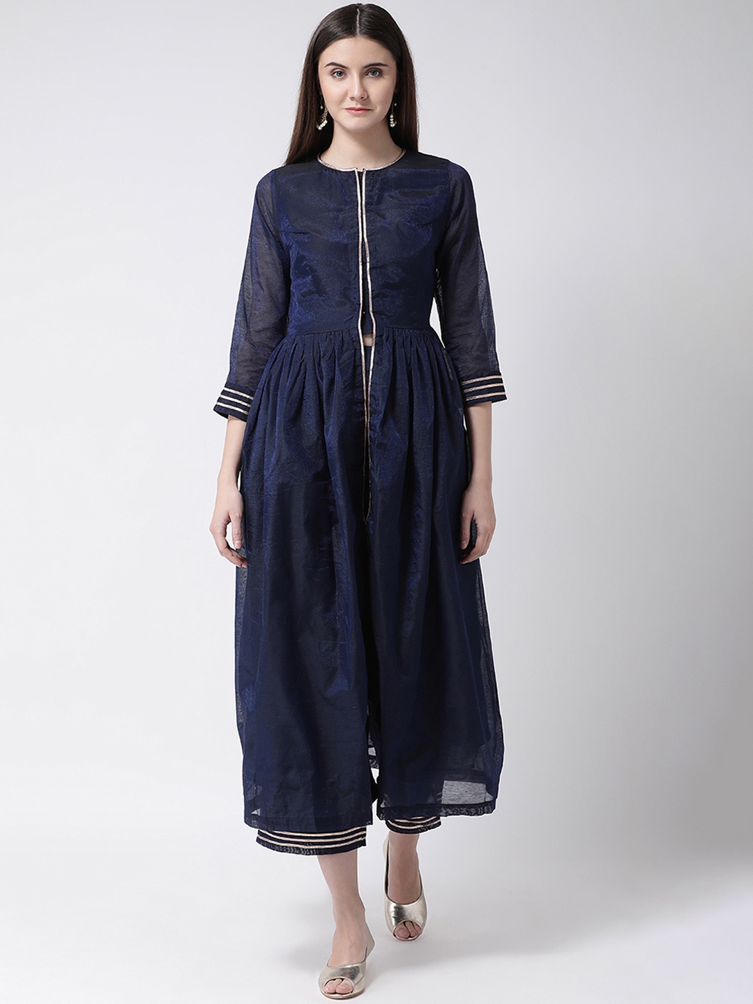 

Aayna Women Blue Solid A-Line Kurta