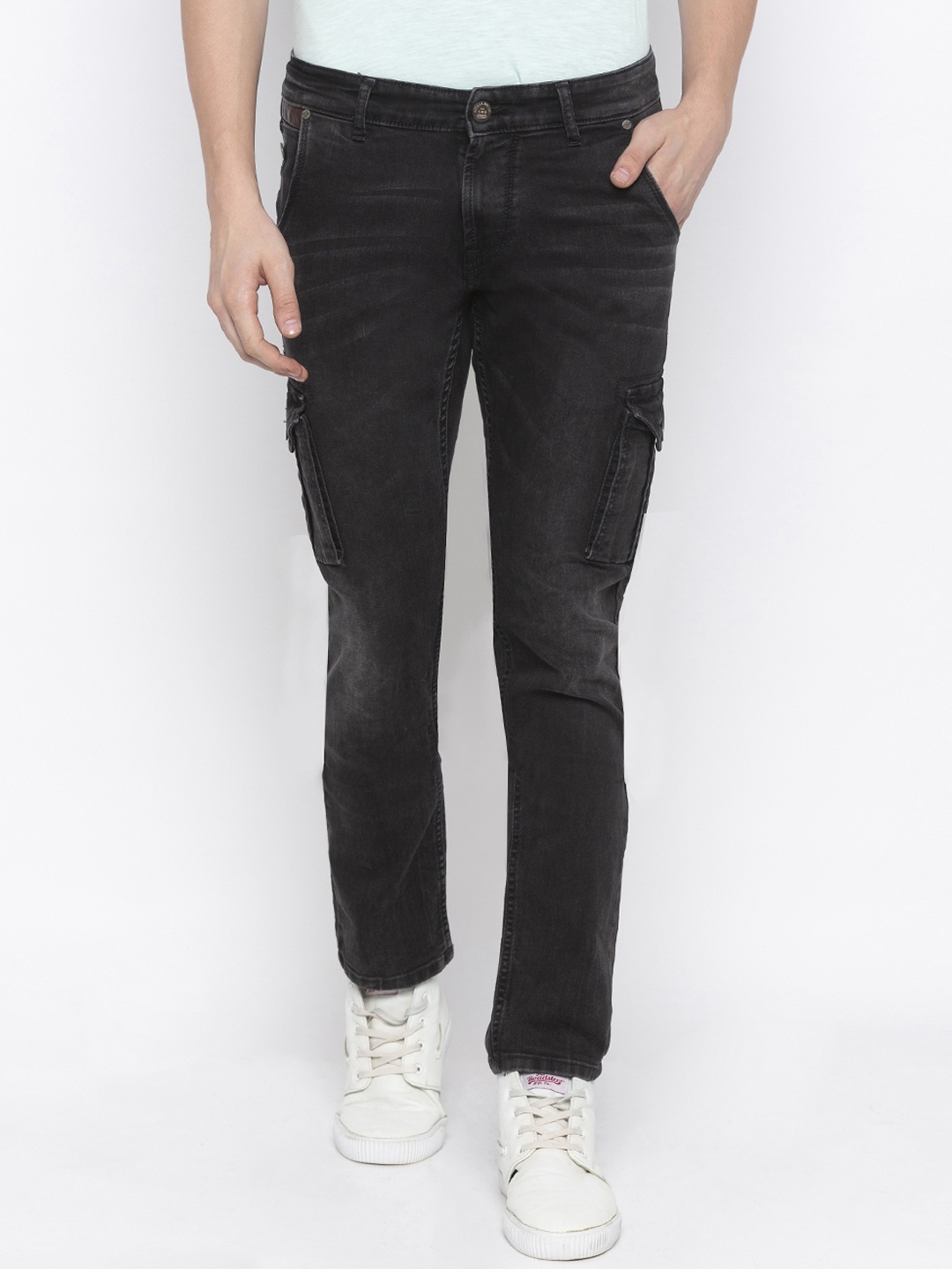

SPYKAR Men Black Tapered Fit Mid-Rise Clean Look Jeans