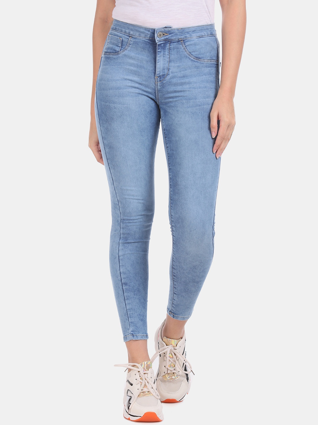 

Flying Machine Women Blue Washed Slim-Fit Jeggings