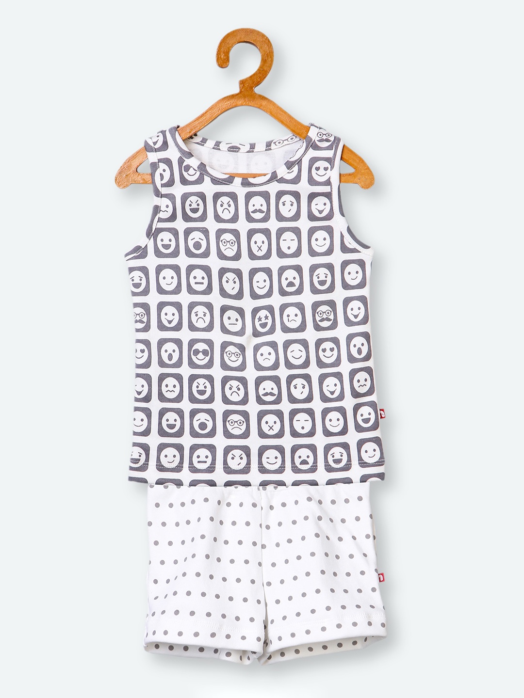 

Nino Bambino Infant White & Grey Printed Organic Cotton T-shirt with Shorts