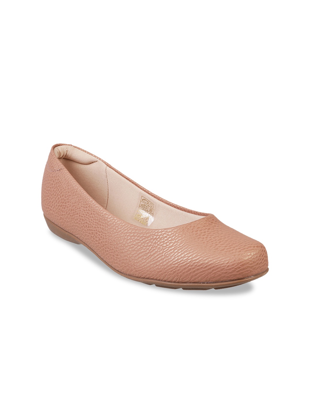 

Mochi Women Peach-Coloured Textured Ballerinas