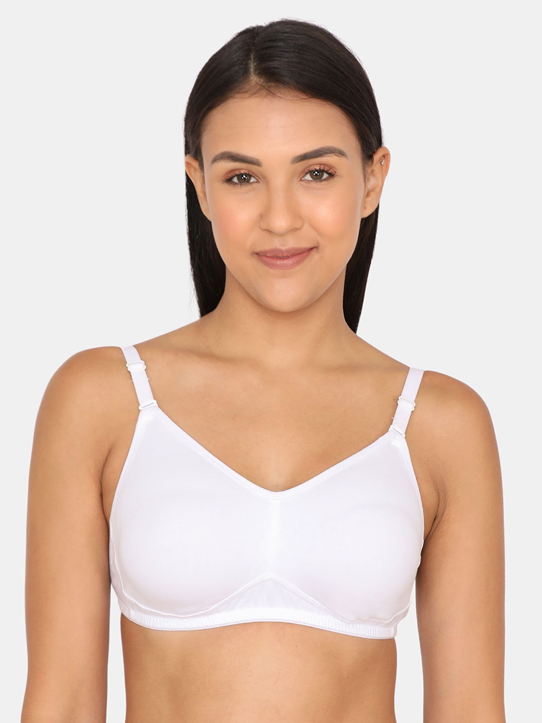 

Zivame White Solid Non-Wired Non Padded T-shirt Bra PY1023