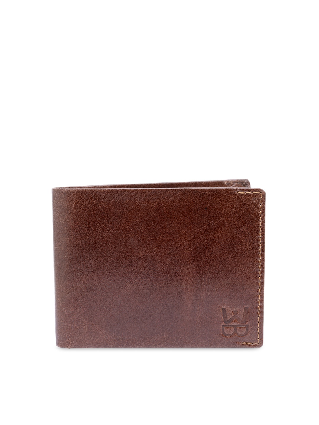 

WELBAWT Men Brown Solid Leather Two Fold Wallet