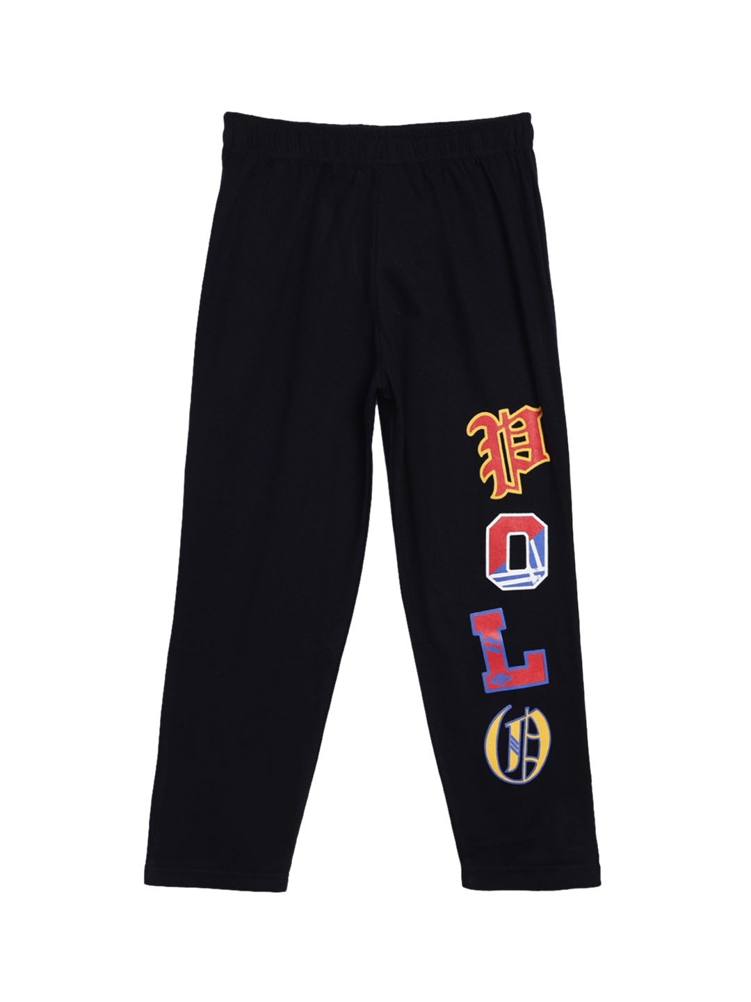

SWEET ANGEL Girls Black Printed Straight-Fit Track Pants