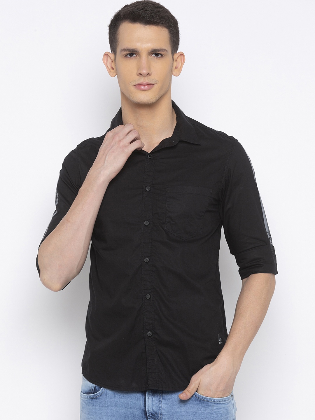 

SPYKAR Men Black Solid Shirt
