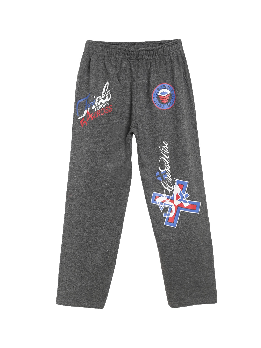 

SWEET ANGEL Girls Charcoal Grey Printed Track Pants