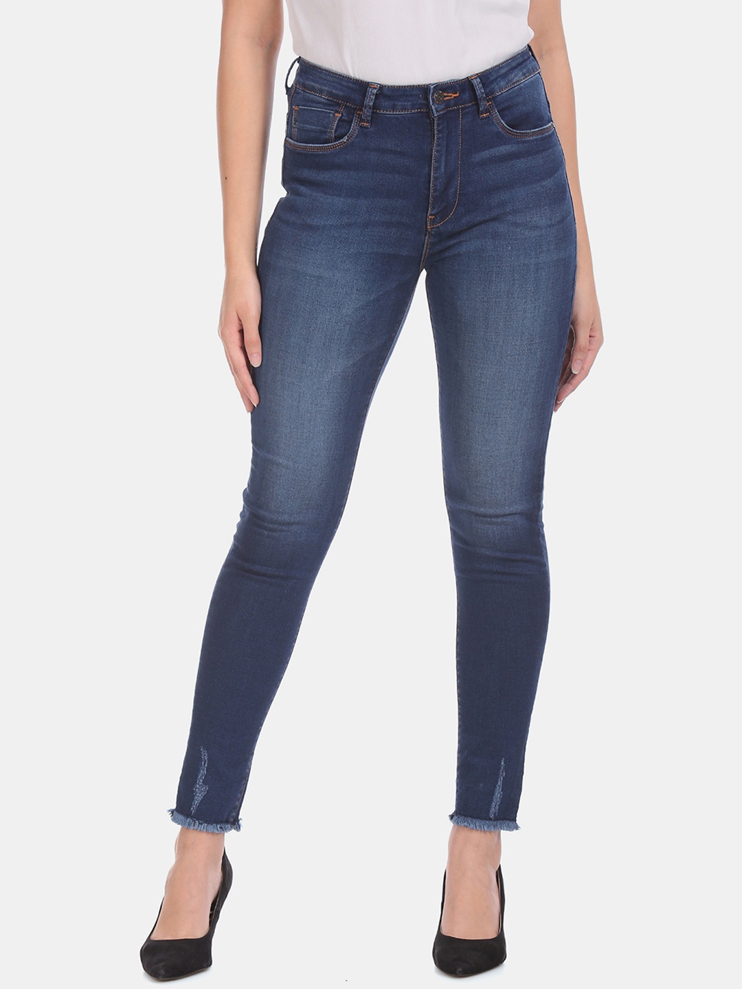 

Flying Machine Women Blue Skinny Fit High-Rise Clean Look Stretchable Jeans