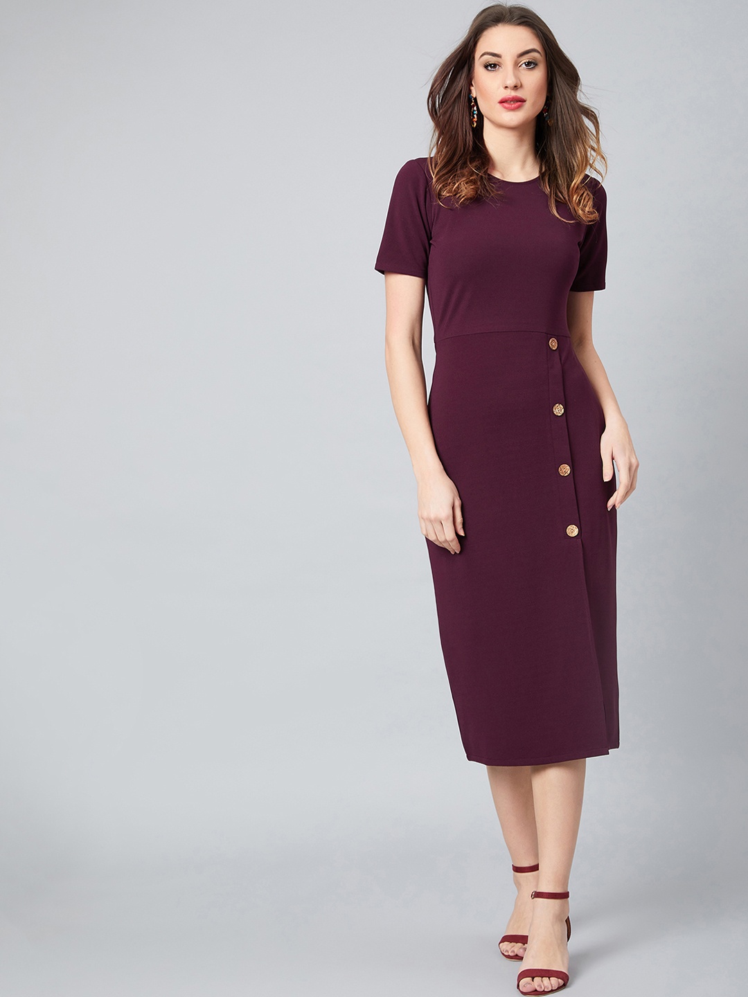 

Athena Burgundy Sheath Dress