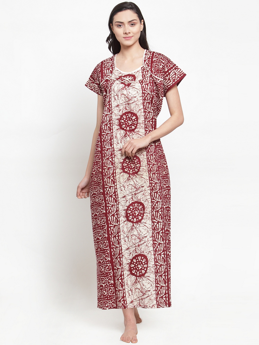 

Secret Wish Maroon Printed Nightdress NT-E193-788