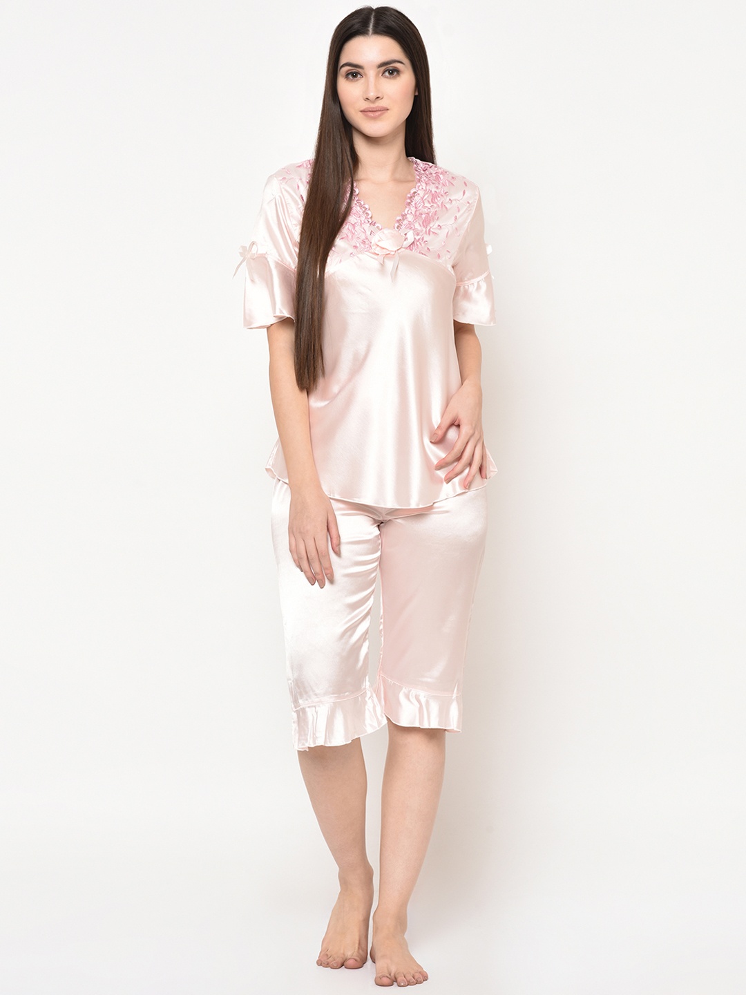 

Da Intimo Women Pink Solid Night suit