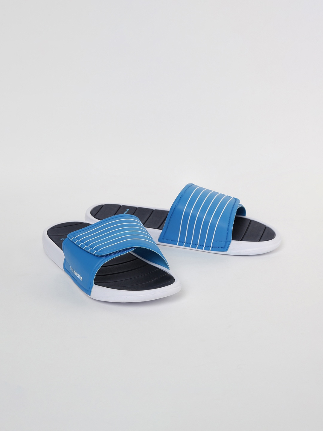 

Fame Forever by Lifestyle Boys Blue & White Striped Sliders
