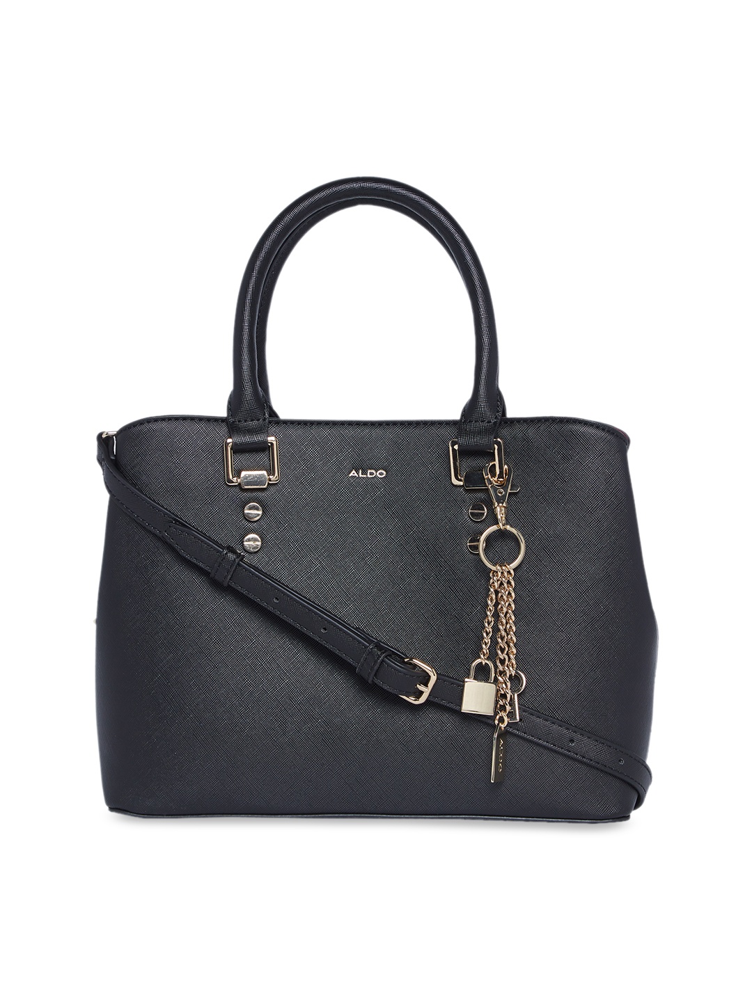 ALDO Black Solid Handheld Bag