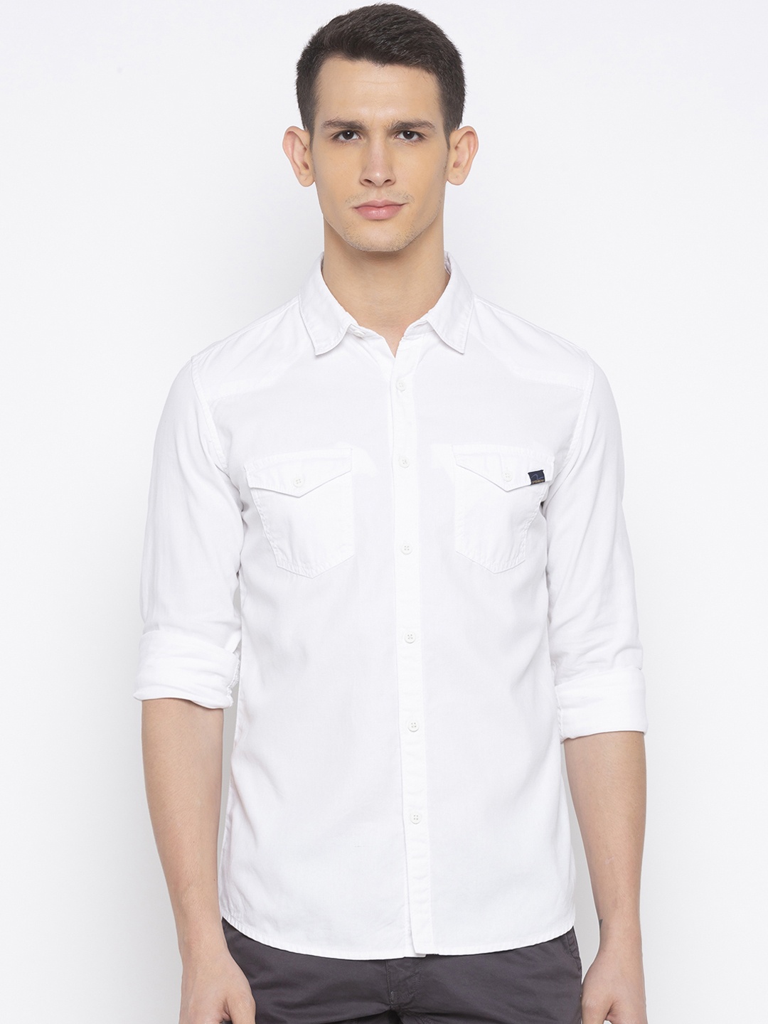 

SPYKAR Men White Solid Shirt