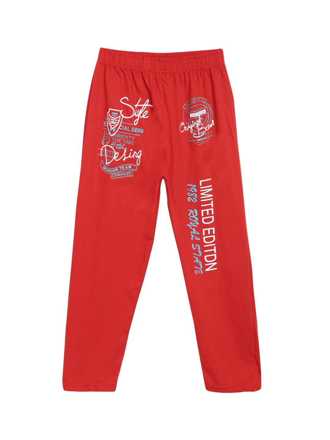 

SWEET ANGEL Boys Red Printed Straight-Fit Track Pants