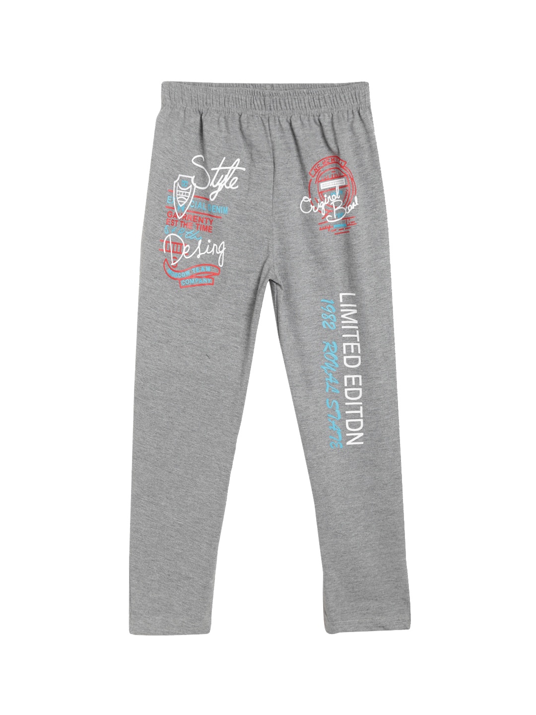 

SWEET ANGEL Girls Grey Melange Solid Straight-Fit Track Pants