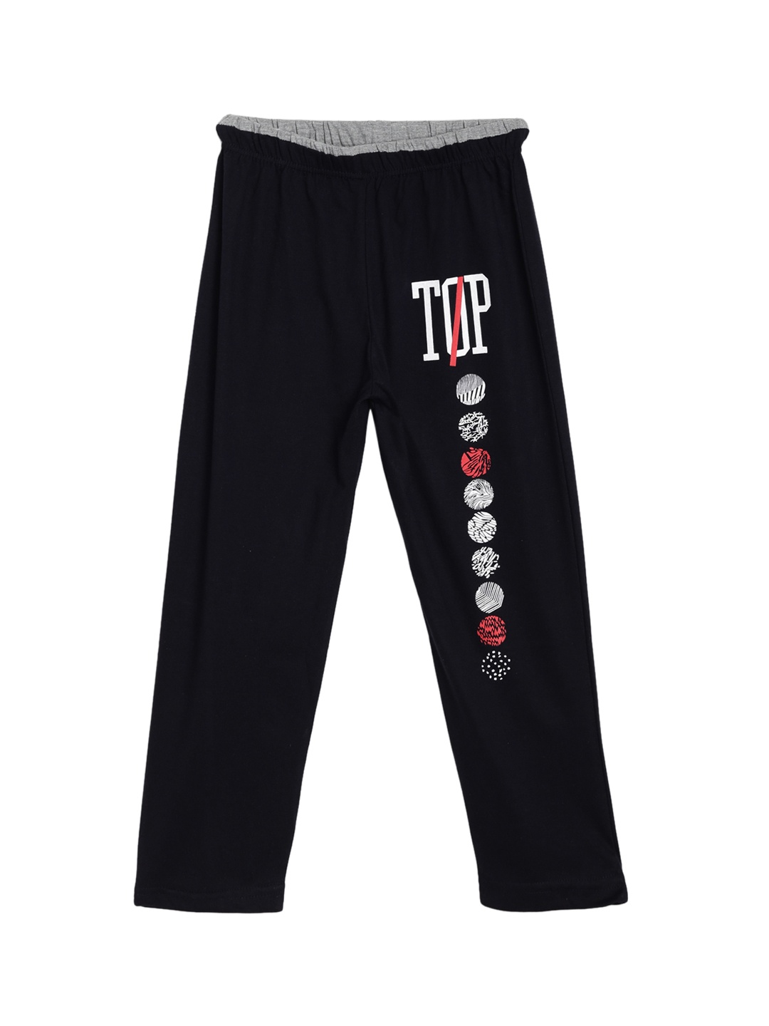 SWEET ANGEL Boys Black Printed Straight-Fit Track Pants
