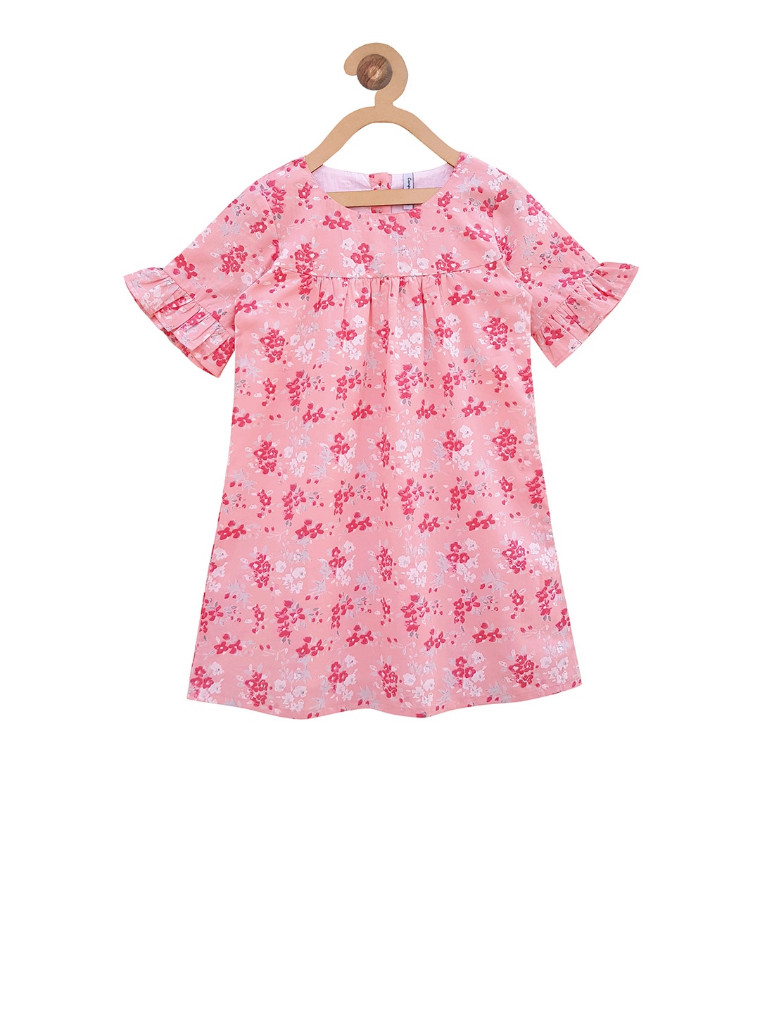 

Campana Girls Pink Floral Print Empire Dress
