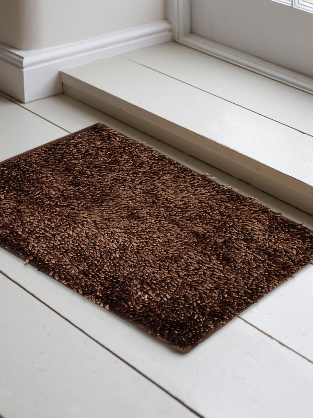 

HOSTA HOMES Brown Solid Anti-Skid Doormat