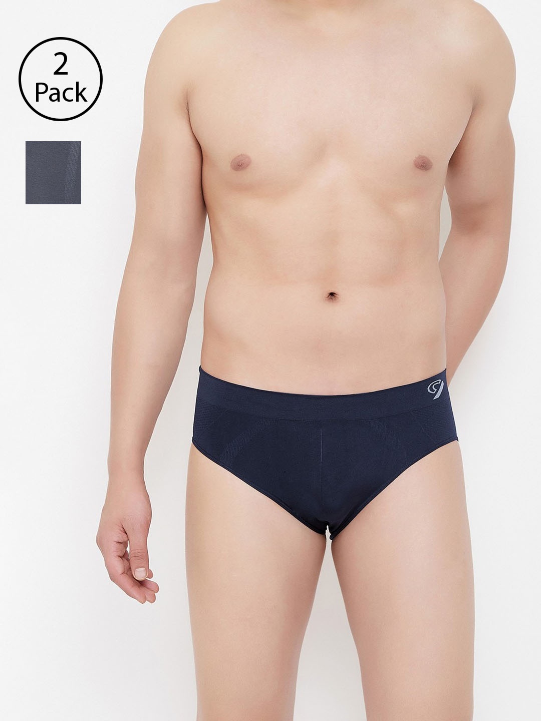 

C9 AIRWEAR Men Pack of 2 Assorted Seamless Briefs & Trunks P502NAVY_P602CHRCL