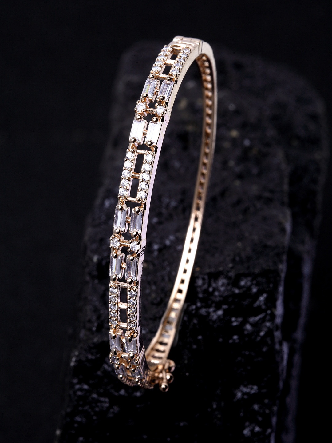 

Bhana Fashion Rose Gold-Plated Handcrafted Bangle-Style Bracelet