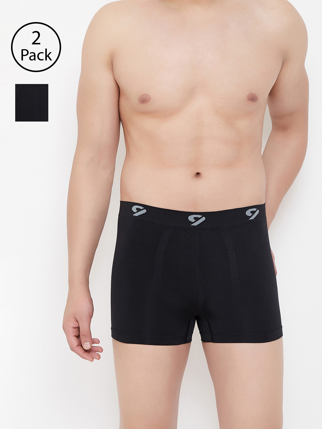 

C9 AIRWEAR Men Pack of 3 Black Solid Seamless Trunks P601_BLK
