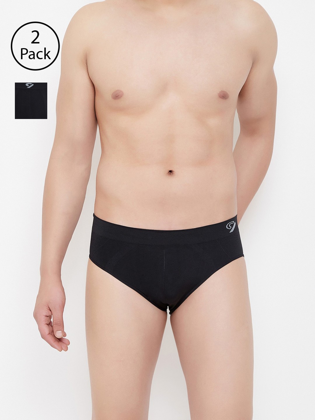 

C9 AIRWEAR Men Pack of 2 Assorted Seamless Briefs & Trunks P502BLK_P601BLK