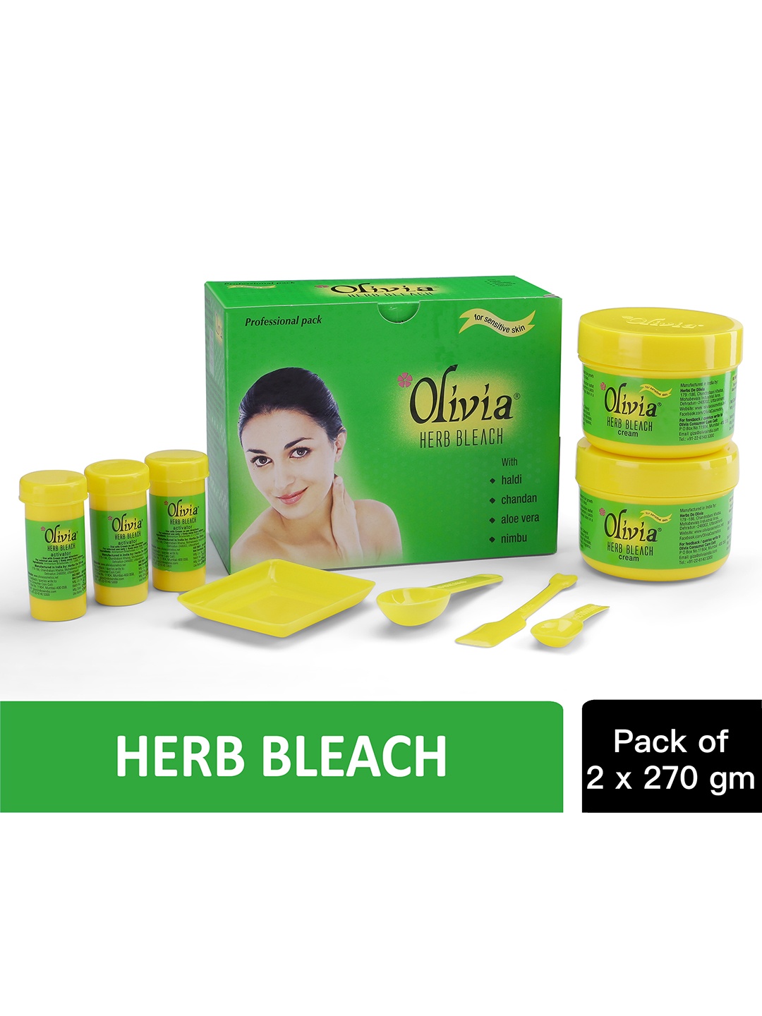 

Olivia Women Herb Bleach For Sensitive Skin 270g-Pack of 2, Green