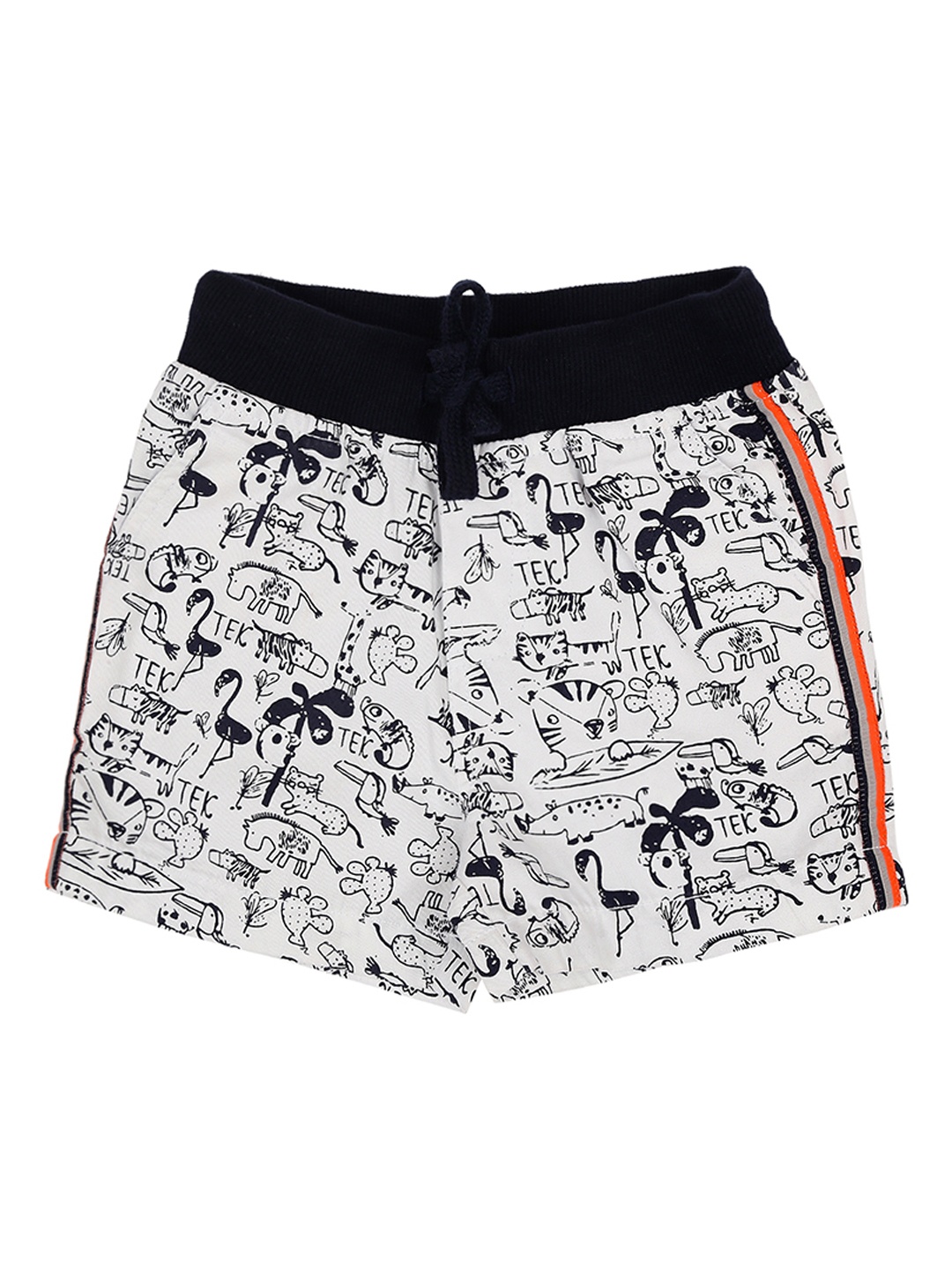 

Pantaloons Baby Boys White Printed Regular Fit Regular Shorts
