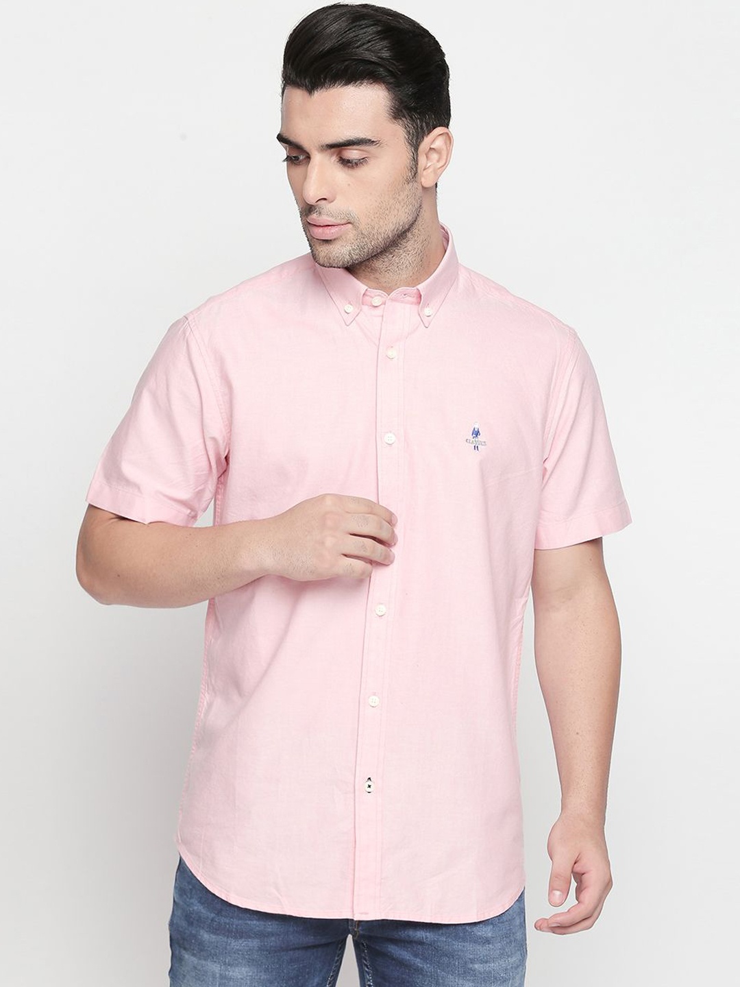 

GIORDANO Men Pink Smart Regular Fit Solid Casual Shirt