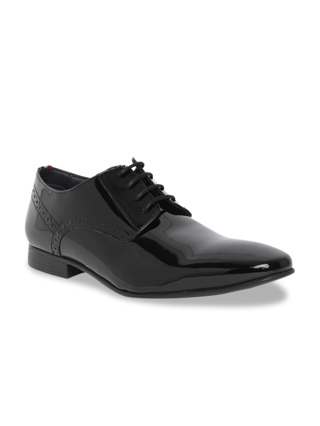 

GABICCI Men Black Solid Jeff Patent Leather Formal Derbys