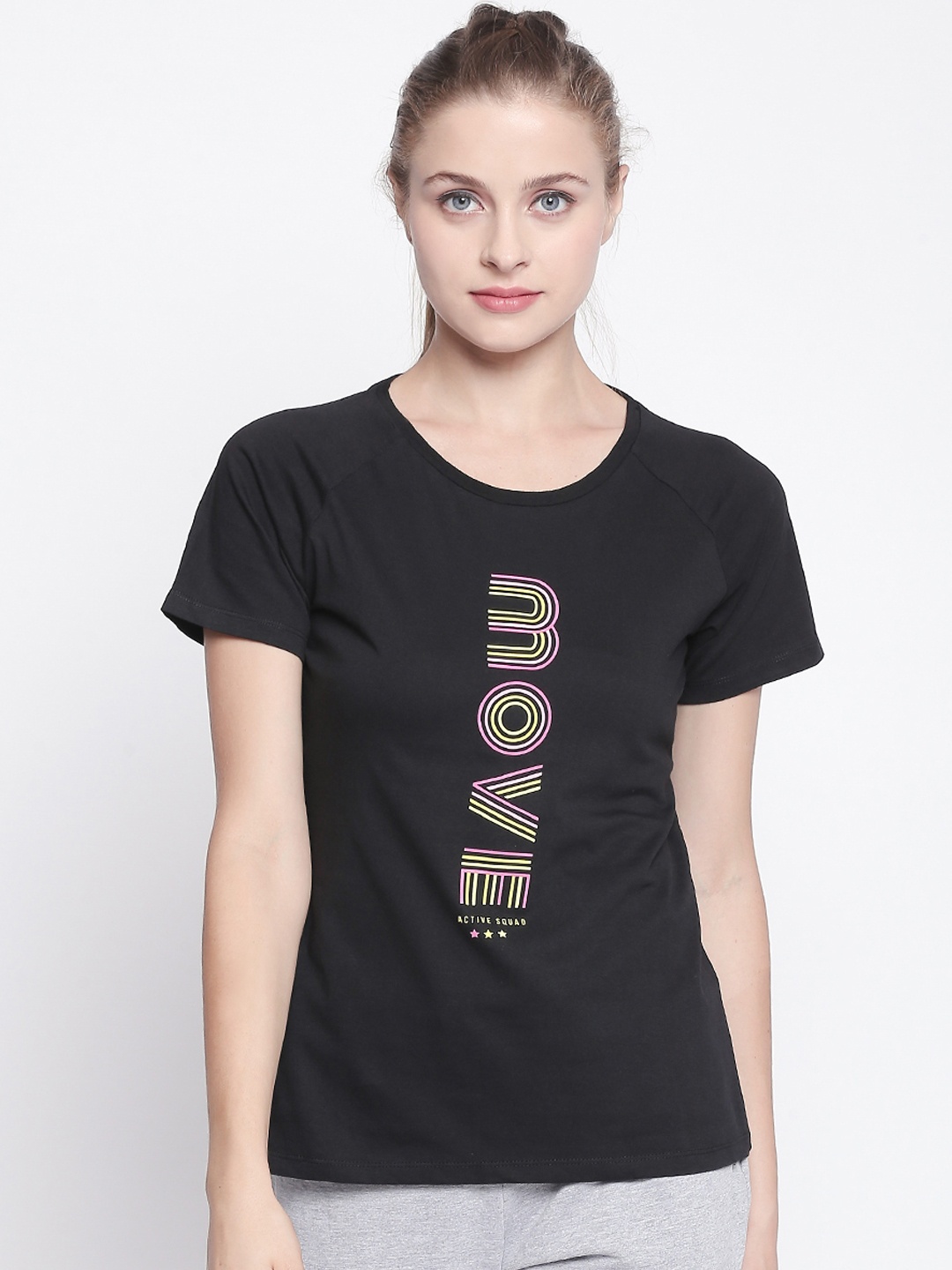 

Ajile by Pantaloons Women Black Printed Pure Cotton Top