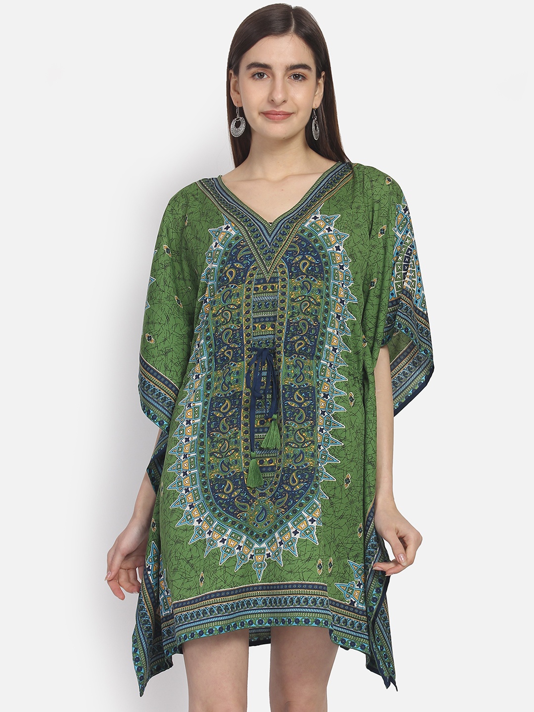

Yaadleen Women Green Printed Kaftan Top