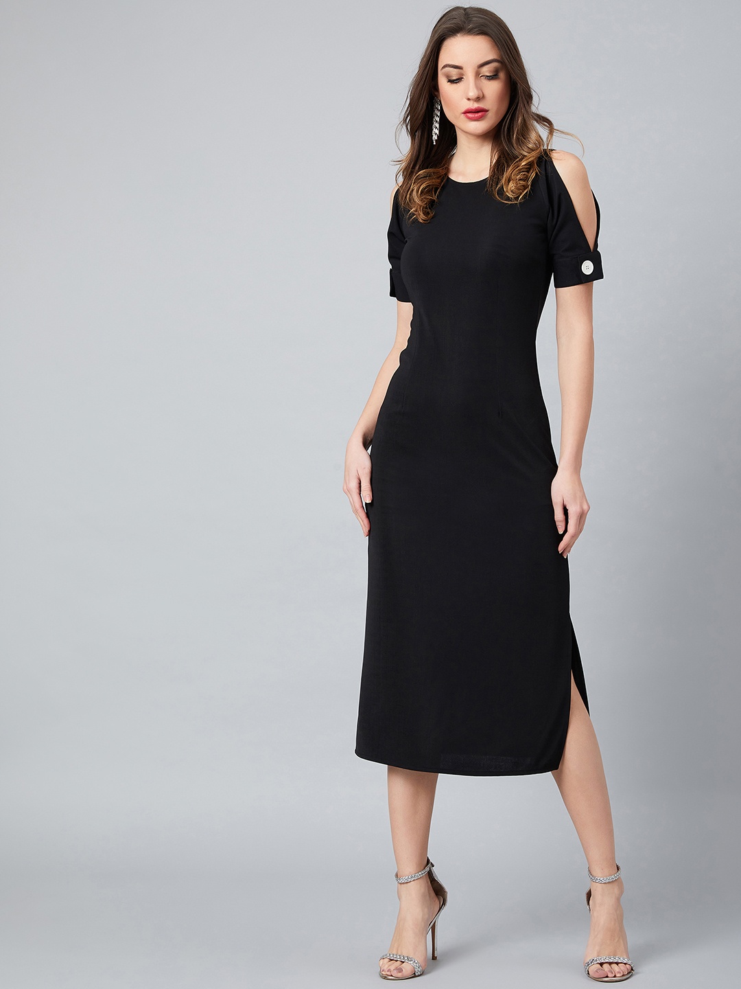 

Athena Women Black Solid Sheath Dress