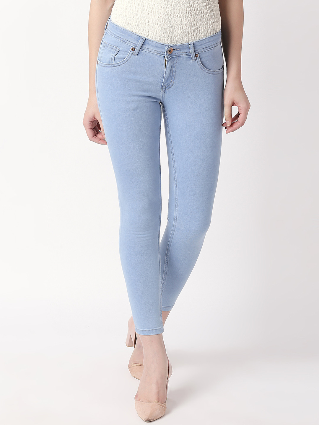 

High Star Women Plus Size Blue Slim Fit Mid-Rise Clean Look Stretchable Jeans