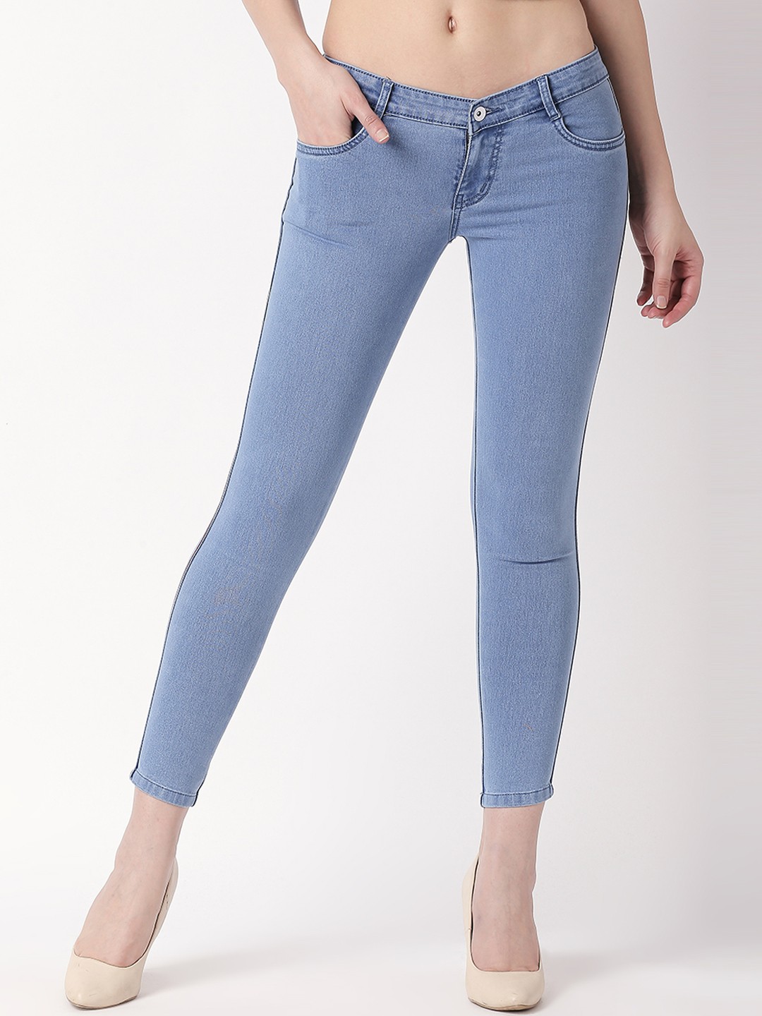 

High Star Women Blue Slim Fit Mid-Rise Clean Look Stretchable Jeans