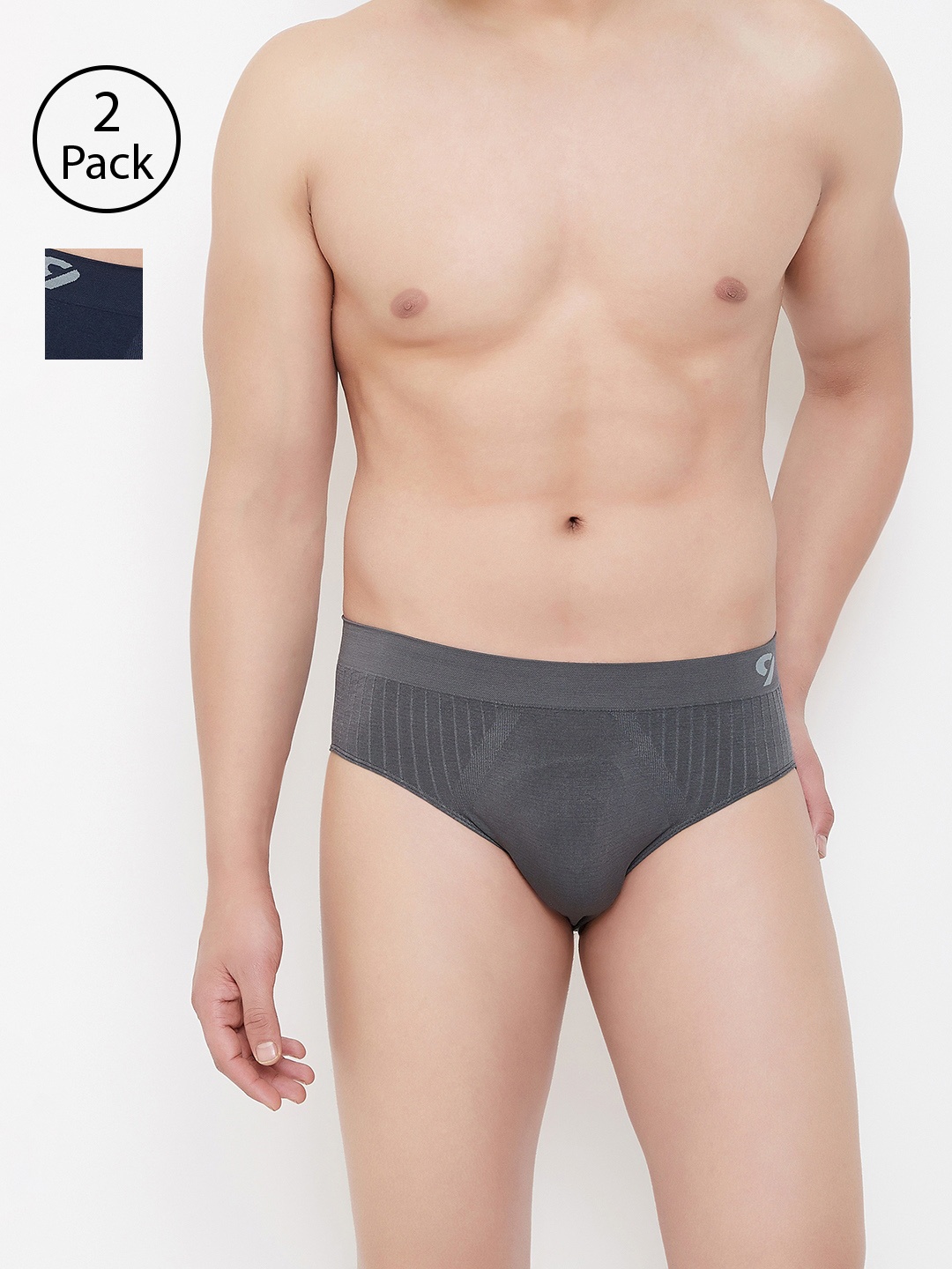 

C9 AIRWEAR Men Pack of 2 Assorted Solid Seamless Trunks P503CHRCL_P601NAVY