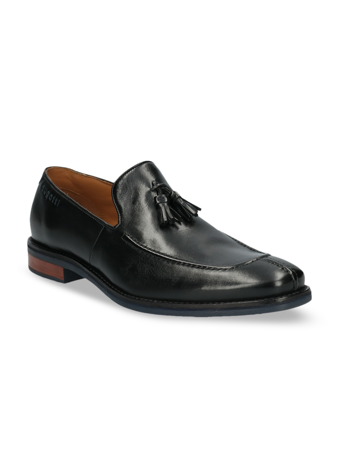 

Bugatti Men Black Solid Leather Formal Loafers