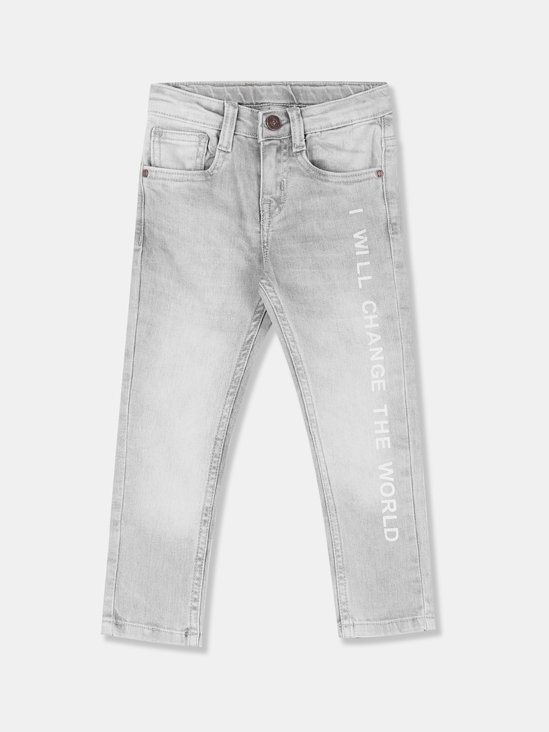 

Cherokee Boys Grey Slim Fit Mid-Rise Clean Look Stretchable Jeans