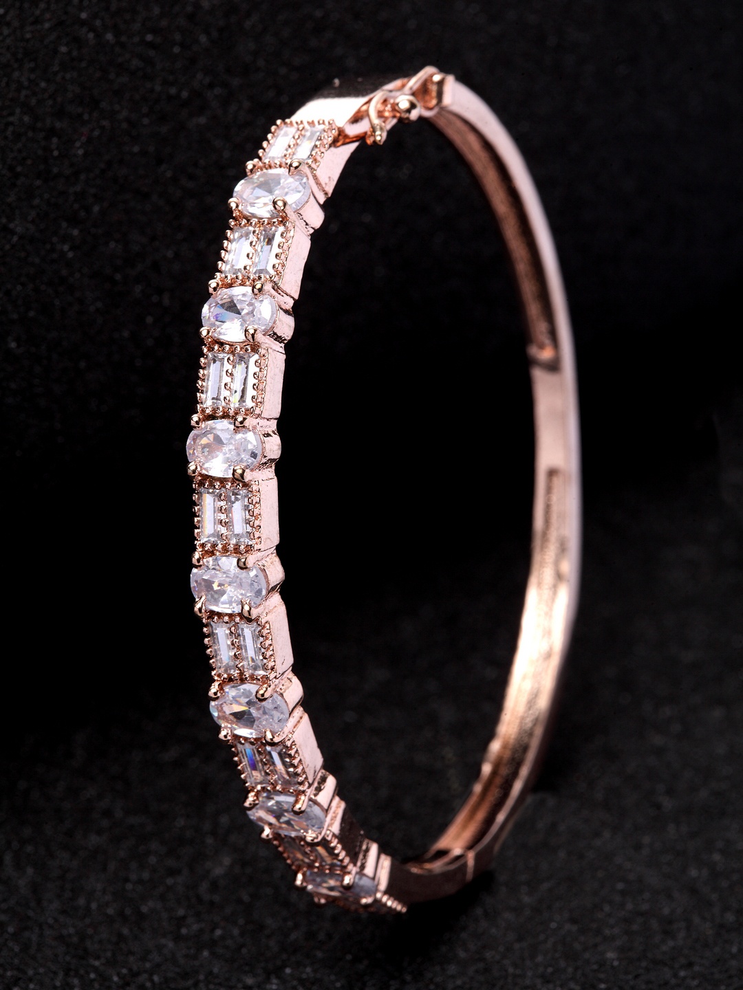 

Bhana Fashion Rose Gold-Plated Handcrafted Bangle-Style Bracelet