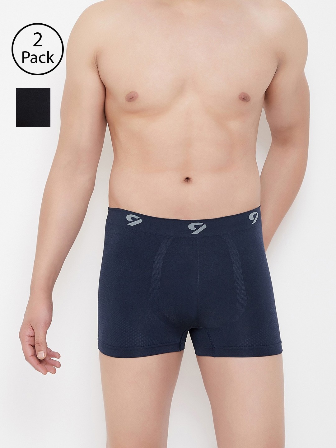 

C9 AIRWEAR Men 2-piece Assorted Seamless Briefs & Trunks Pack P503BLK_P601NAVY