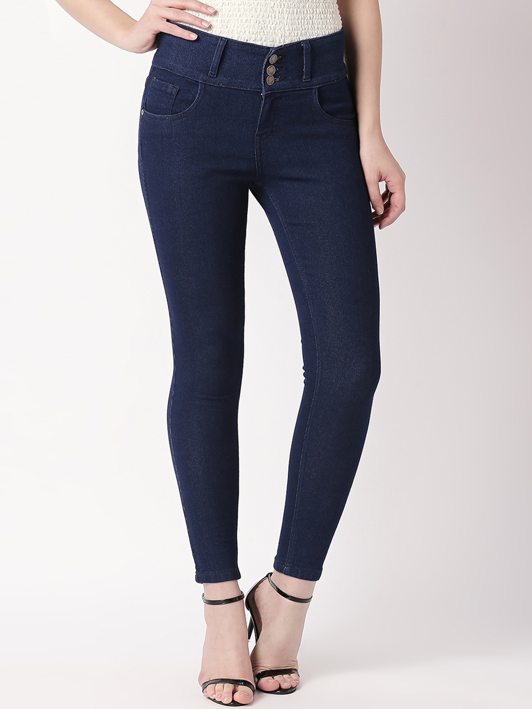 

High Star Women Blue Slim Fit High-Rise Clean Look Stretchable Jeans