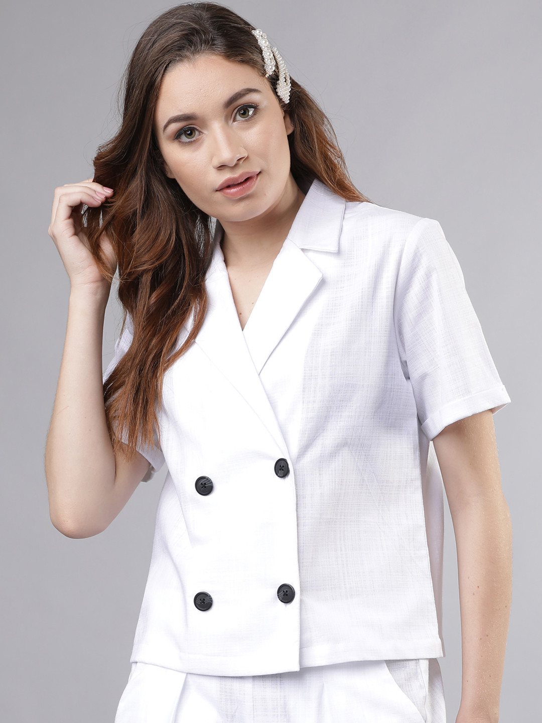 

Tokyo Talkies Women White Regular Fit Solid Casual Shirt