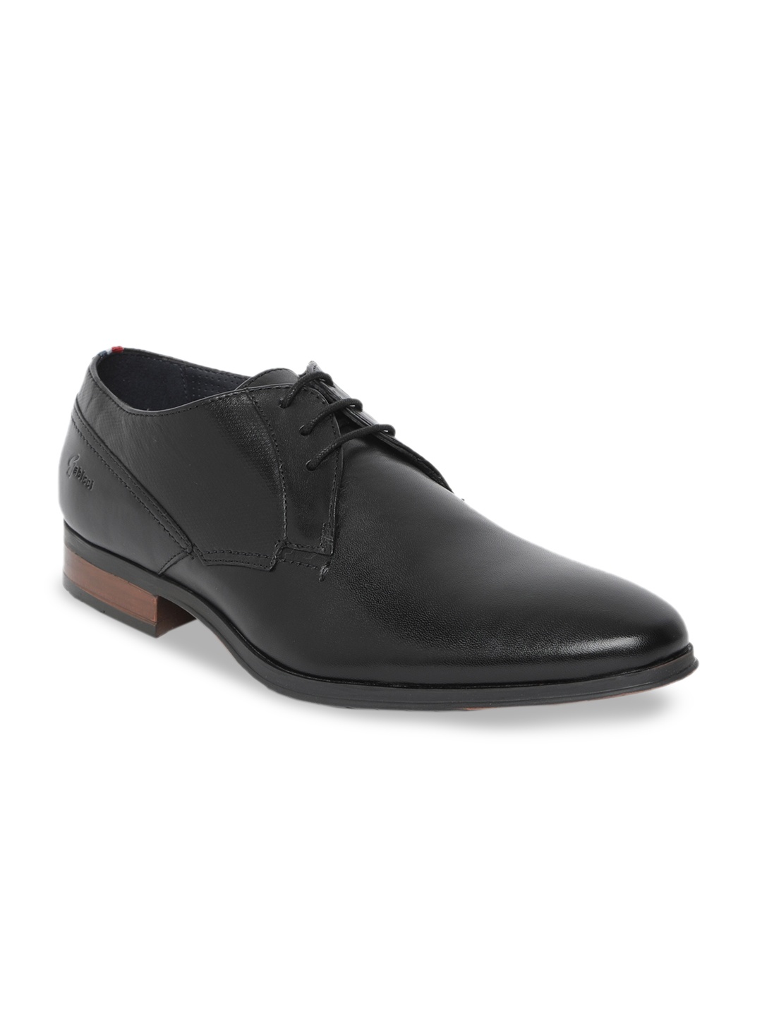 GABICCI Men Black Solid LEE PUNCH Leather Formal Derbys