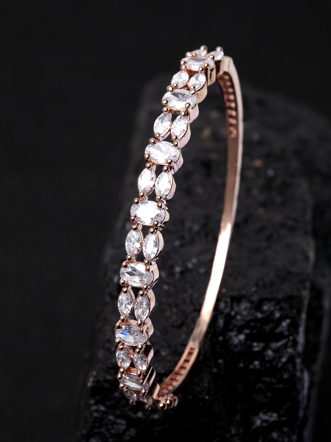 

Bhana Fashion Rose Gold-Plated Handcrafted Bangle-Style Bracelet