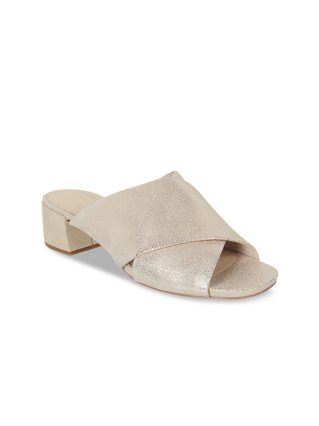 

Clarks Women Gold-Toned Solid Sandals