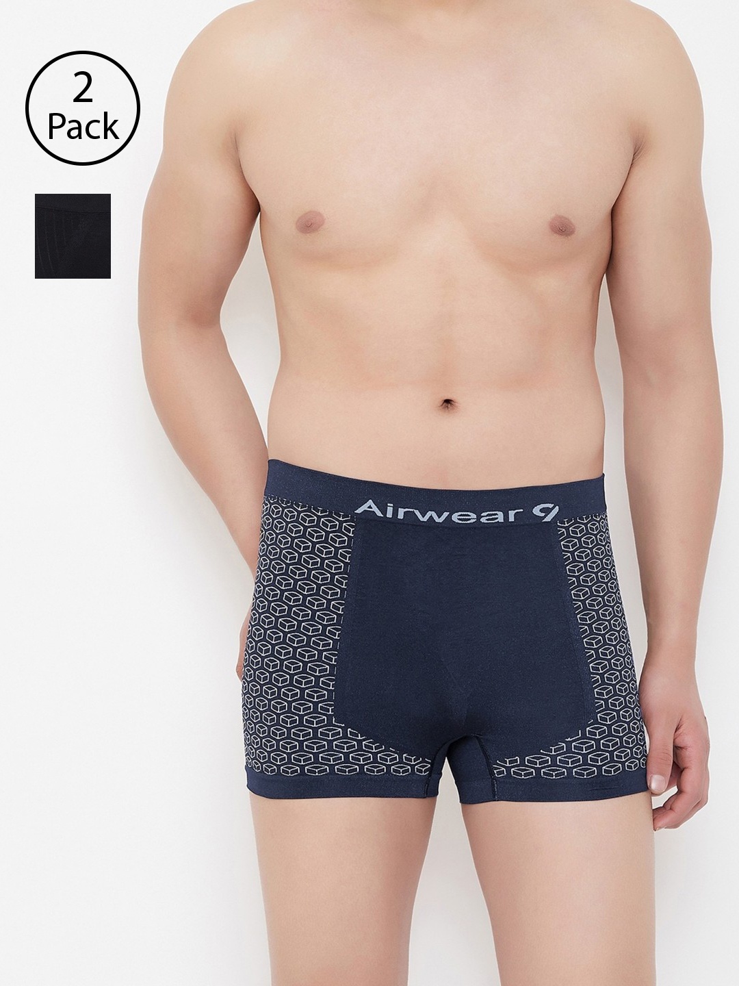 

C9 AIRWEAR Men Pack of 2 Assorted Seamless Briefs & Trunks P503BLK_P603NAVY