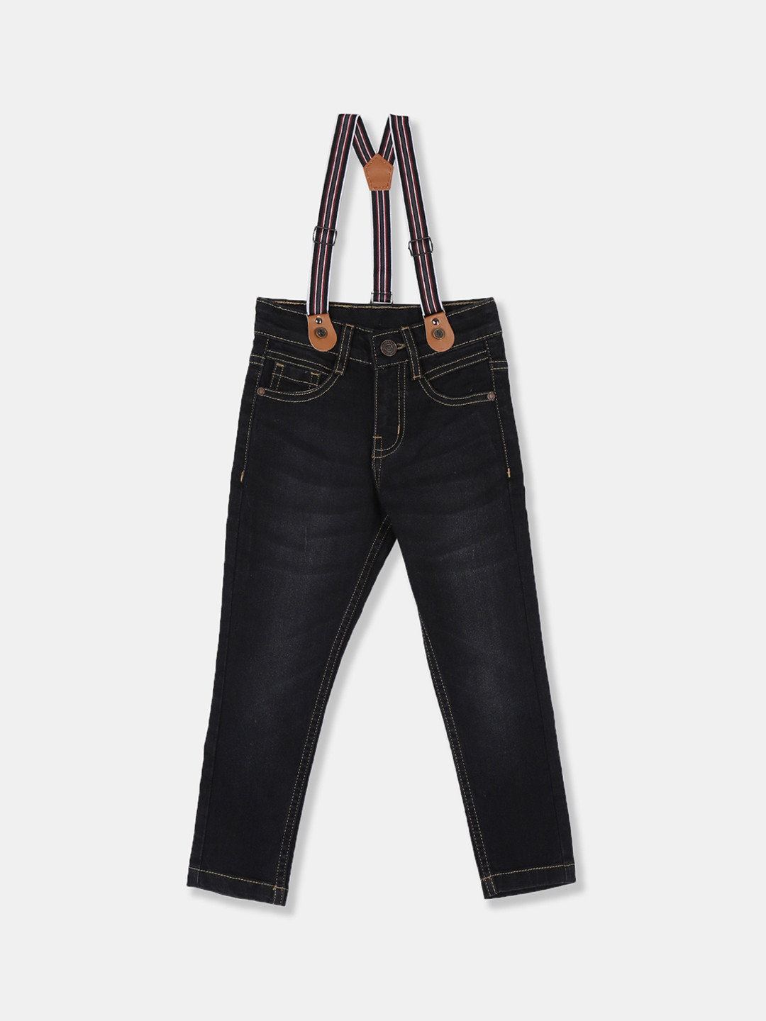 

Cherokee Boys Black Slim Fit Mid-Rise Clean Look Stretchable Jeans